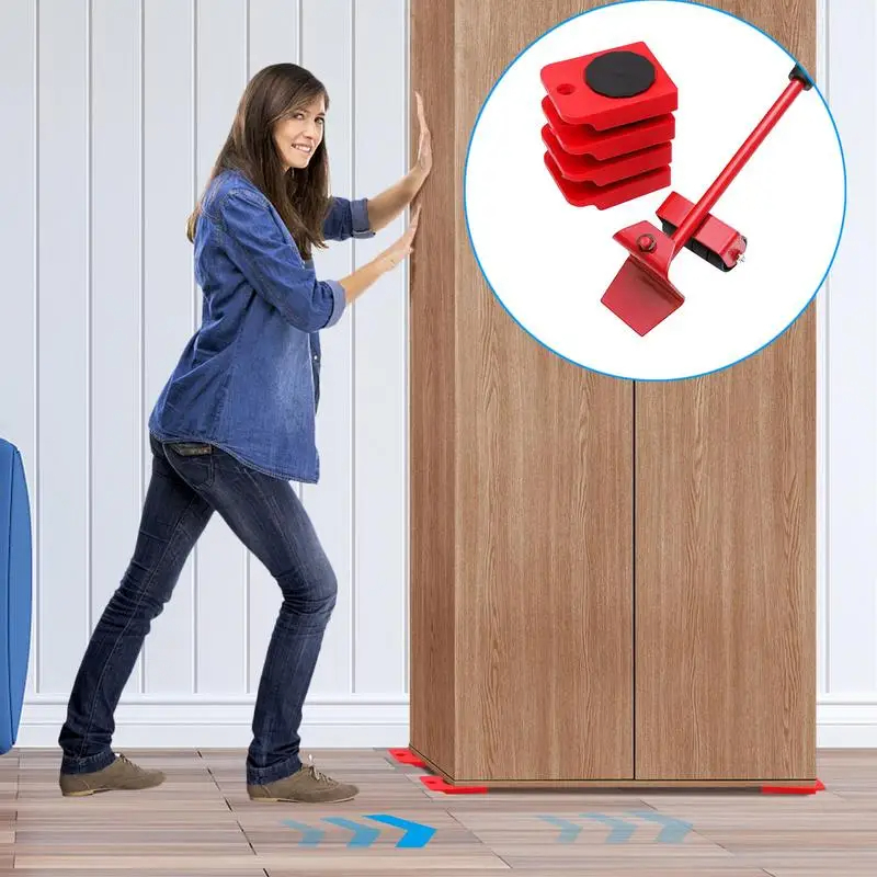 طقم نقل الأثاث مع رافعة و4 منزلقات