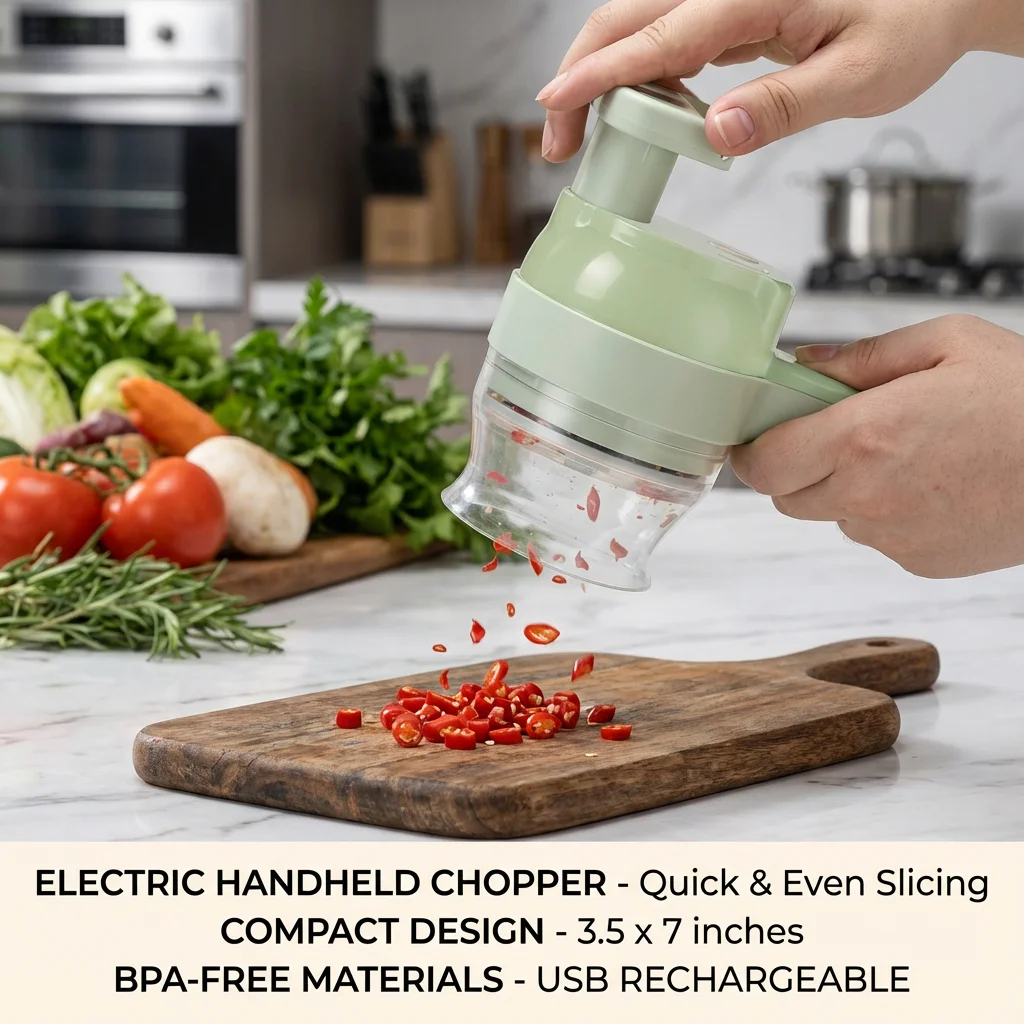 4-in-1 Portable Electric Veggie Chopper