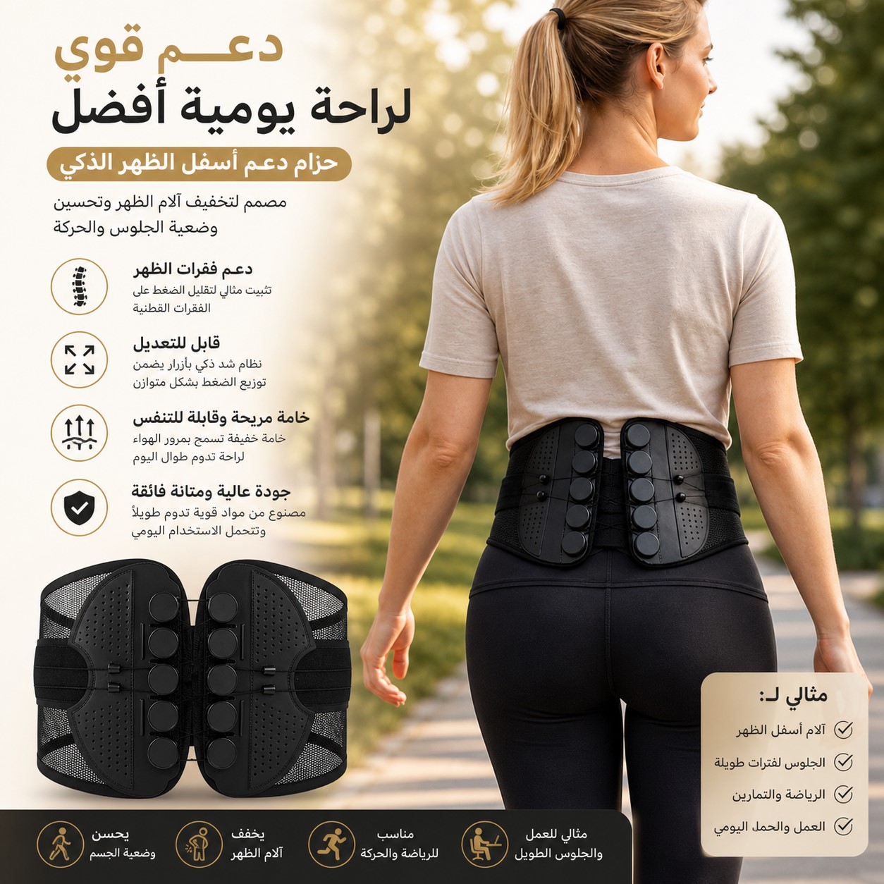 حزام دعم تقويمي للظهر
