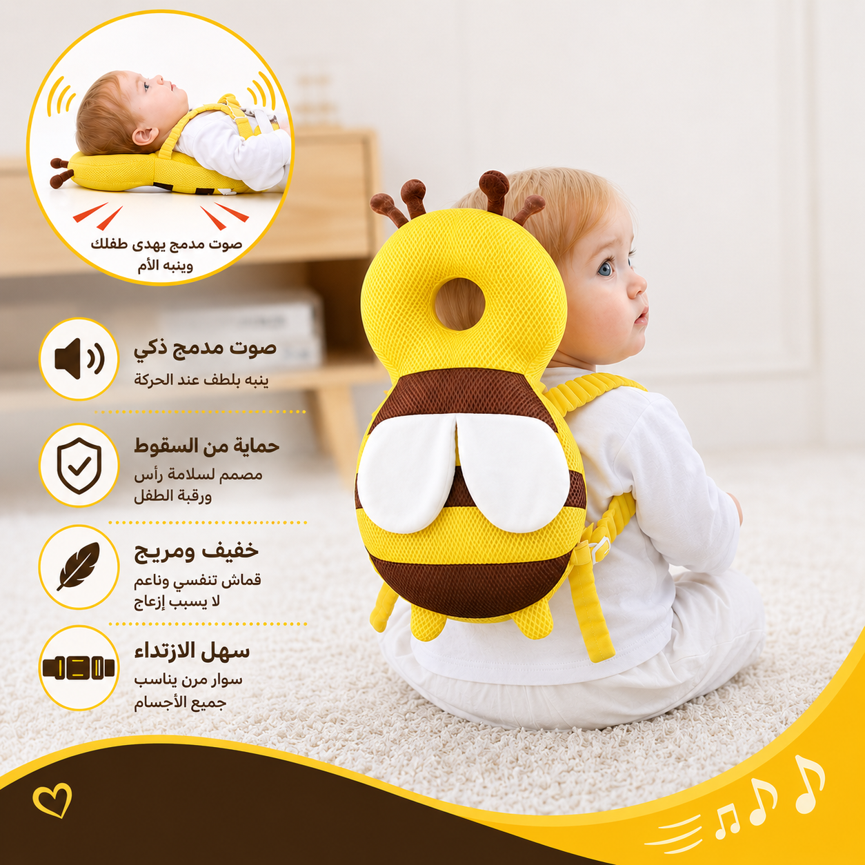 حقيبة ظهر لحماية رأس الطفل