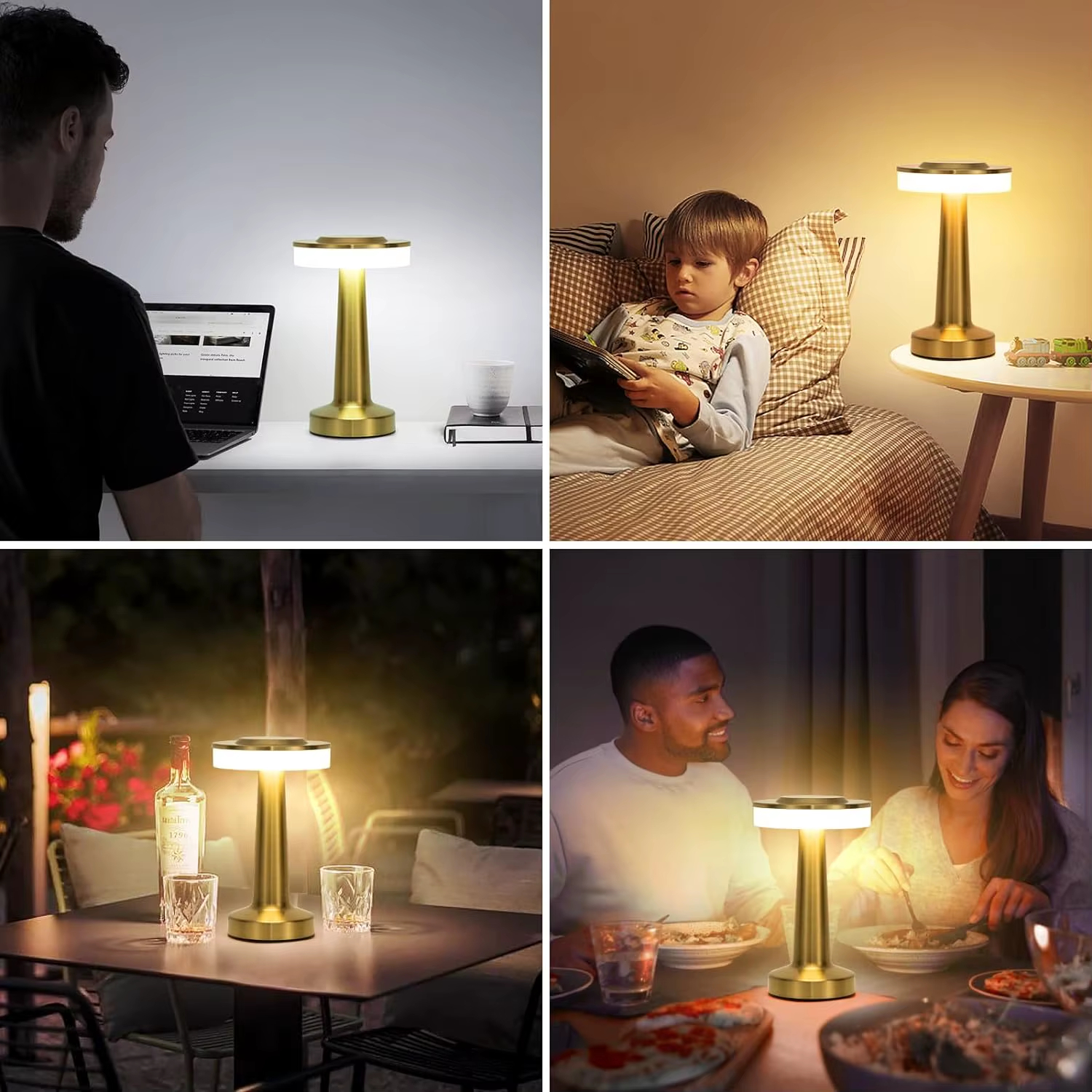 مصباح طاولة LED لاسلكي باللمس