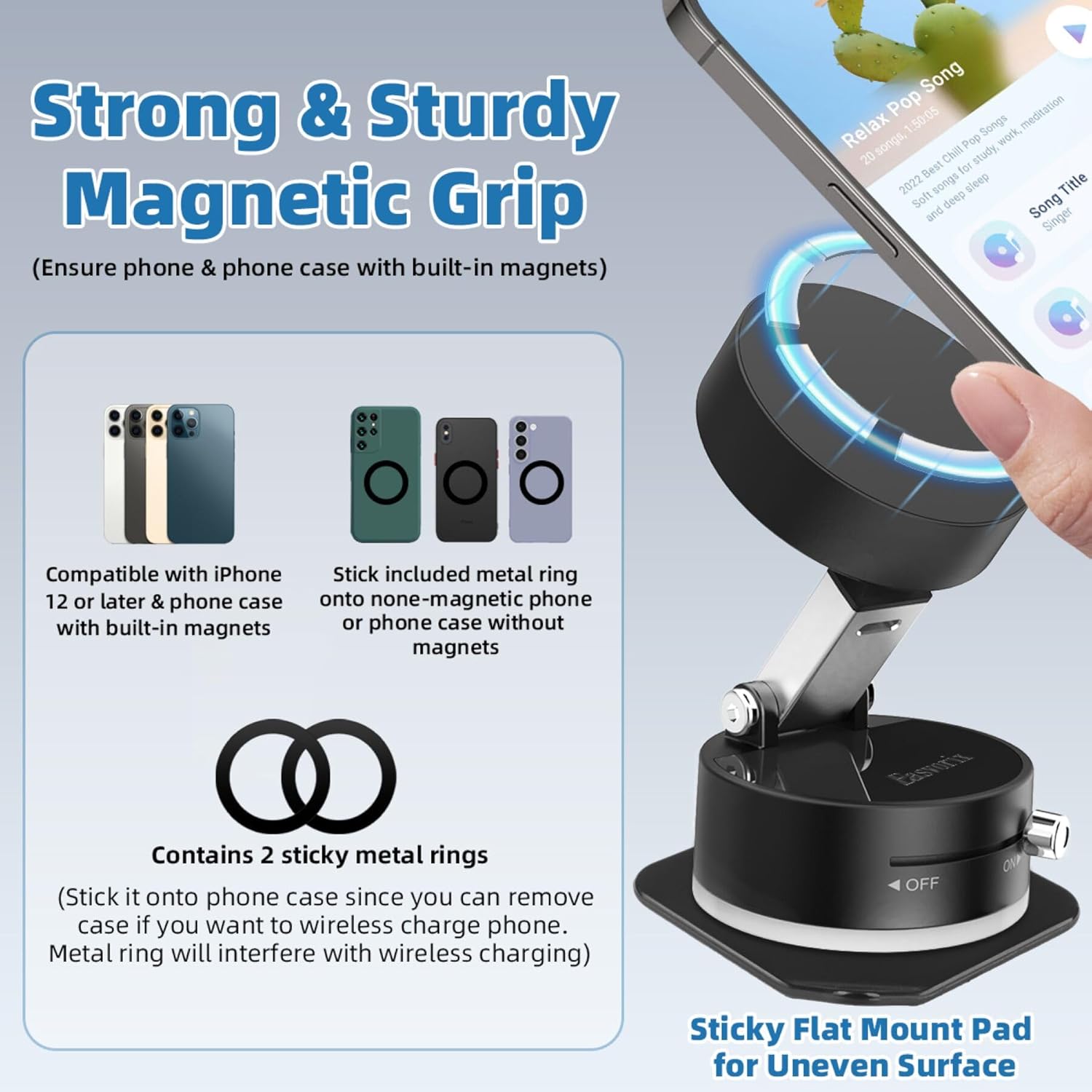 Foldable Magnetic Suction Phone Mount