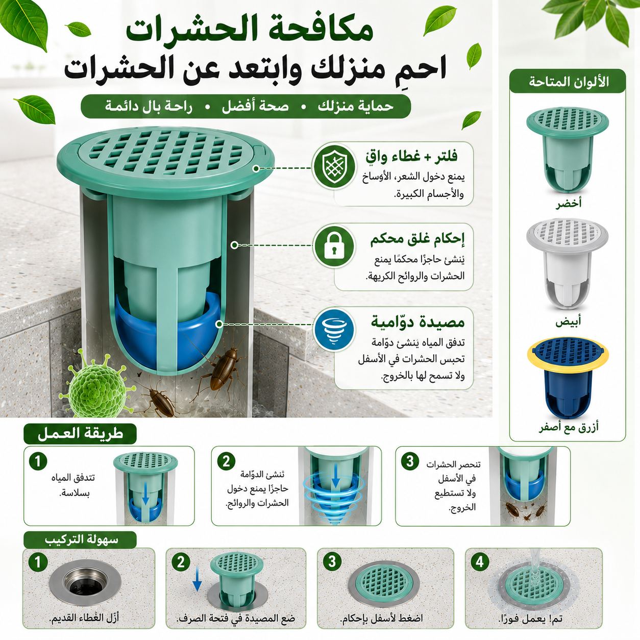 Siphon anti-odeur en silicone