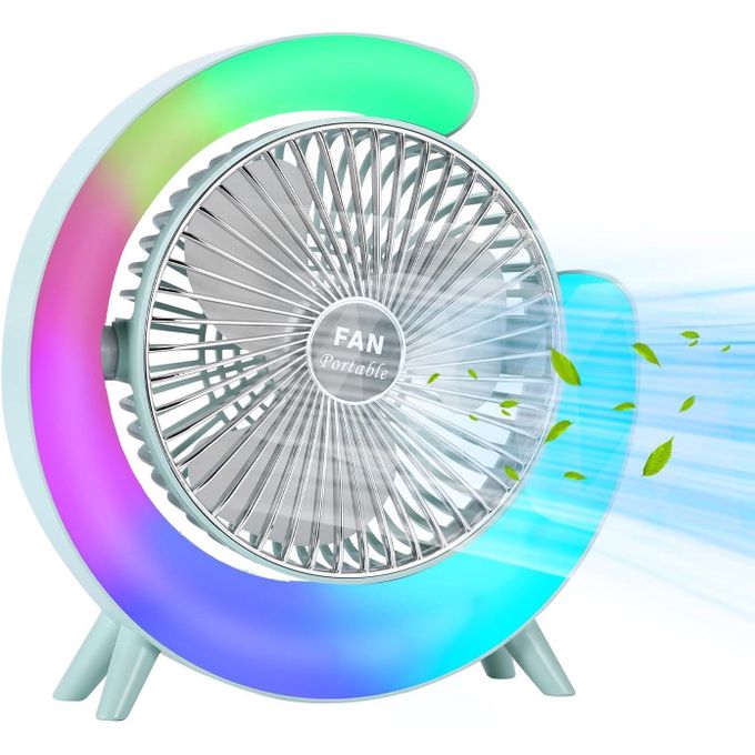 Ventilateur de bureau portable à LED