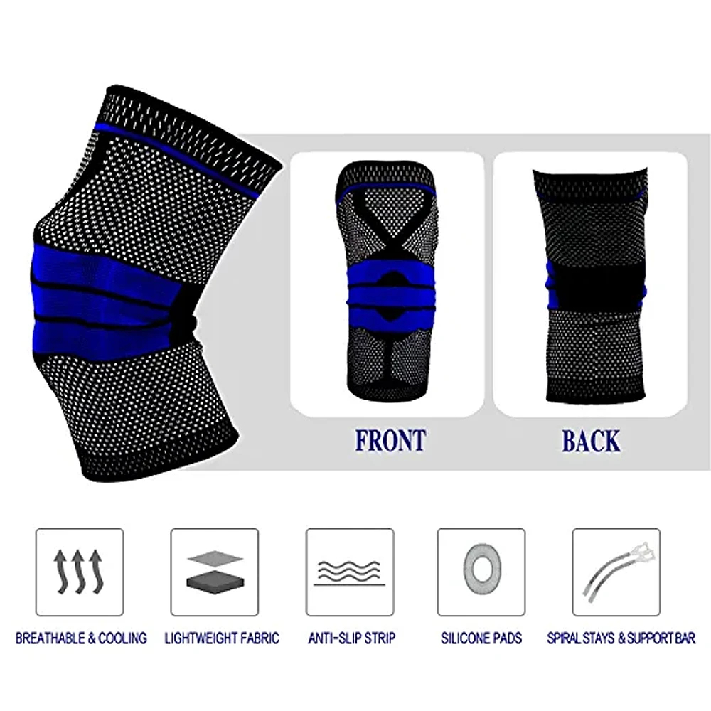 Silicone-Padded Running Knee Sleeve