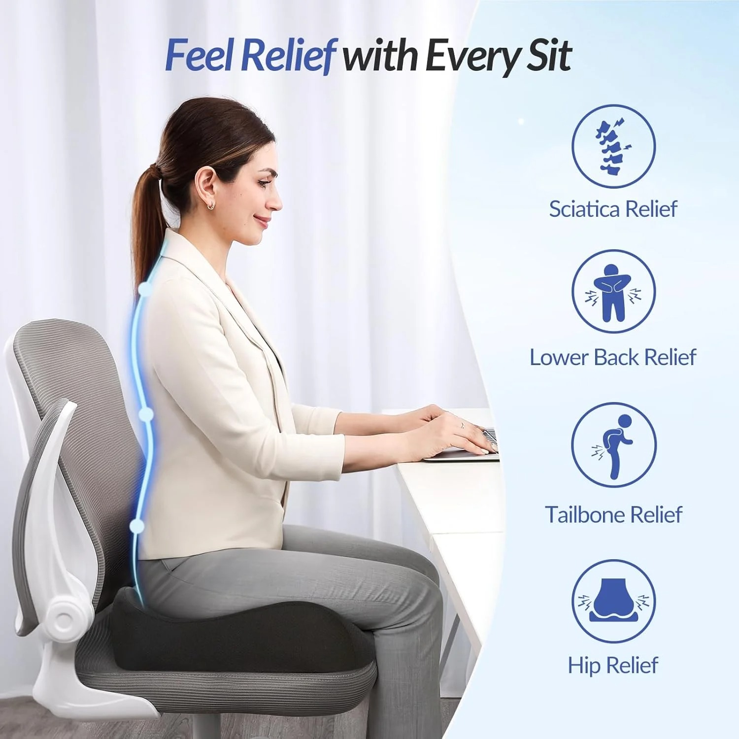 U-Cutout Memory Foam Seat Cushion