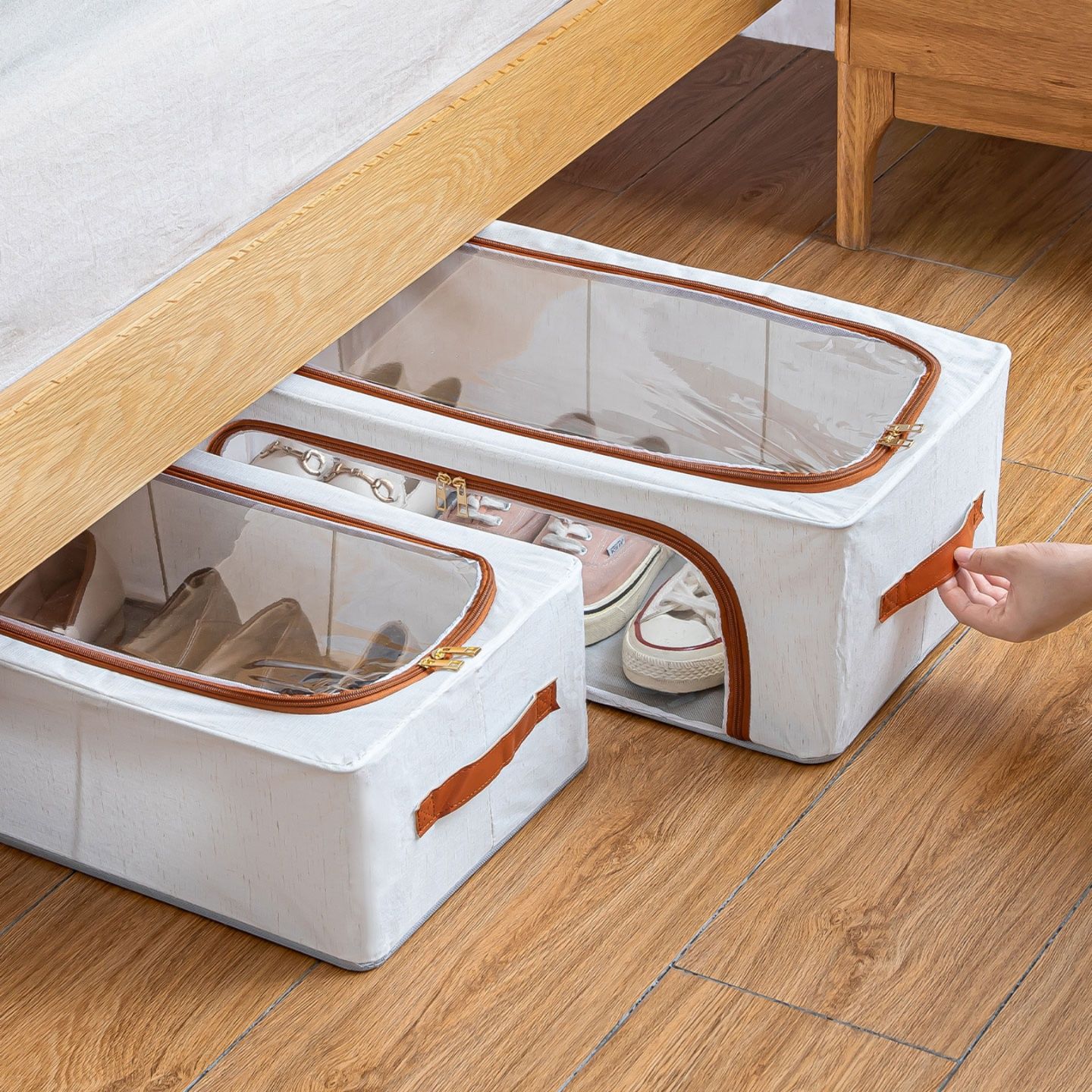 Boîte à chaussures transparente pliable