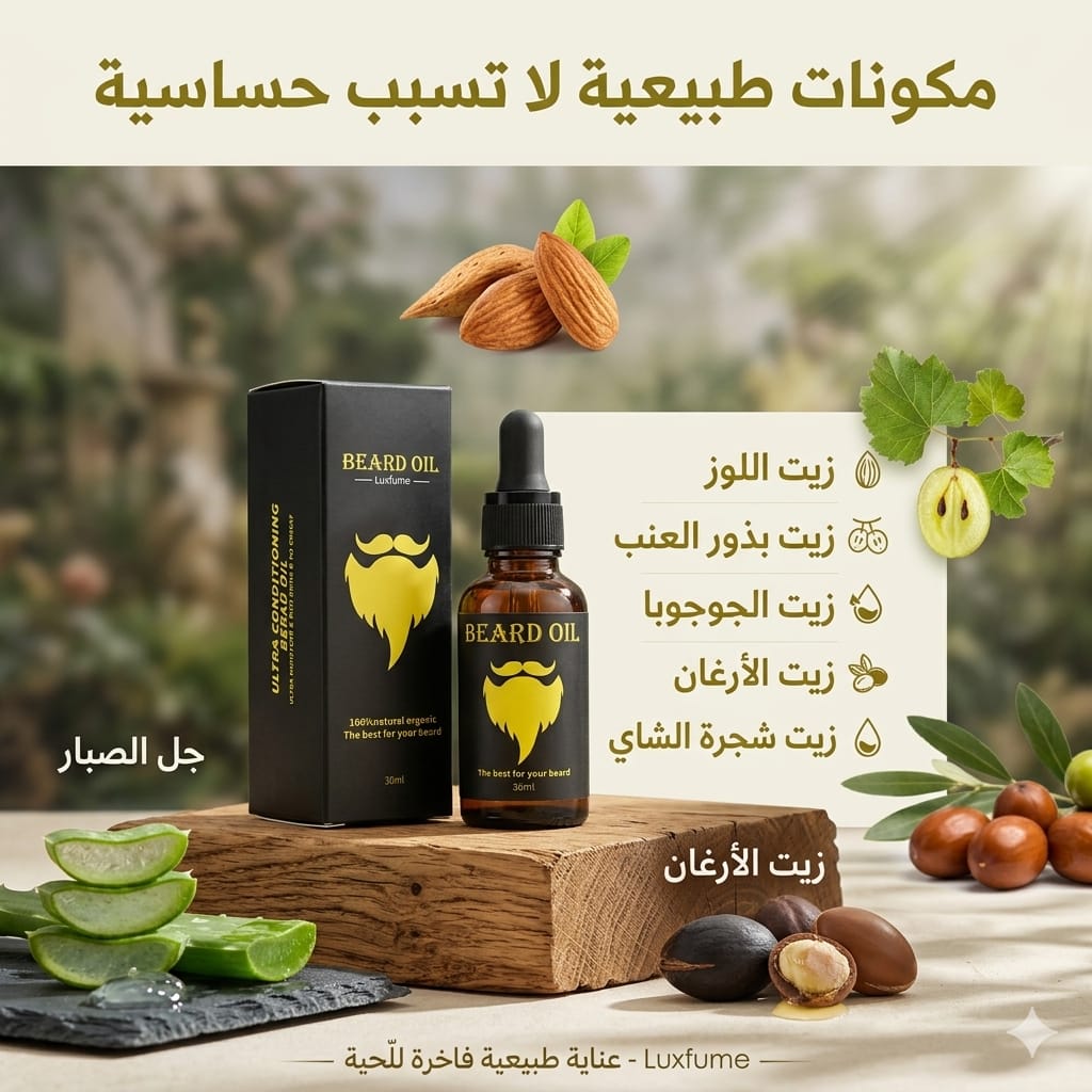 زيت طبيعي لنمو اللحية بالزنجبيل