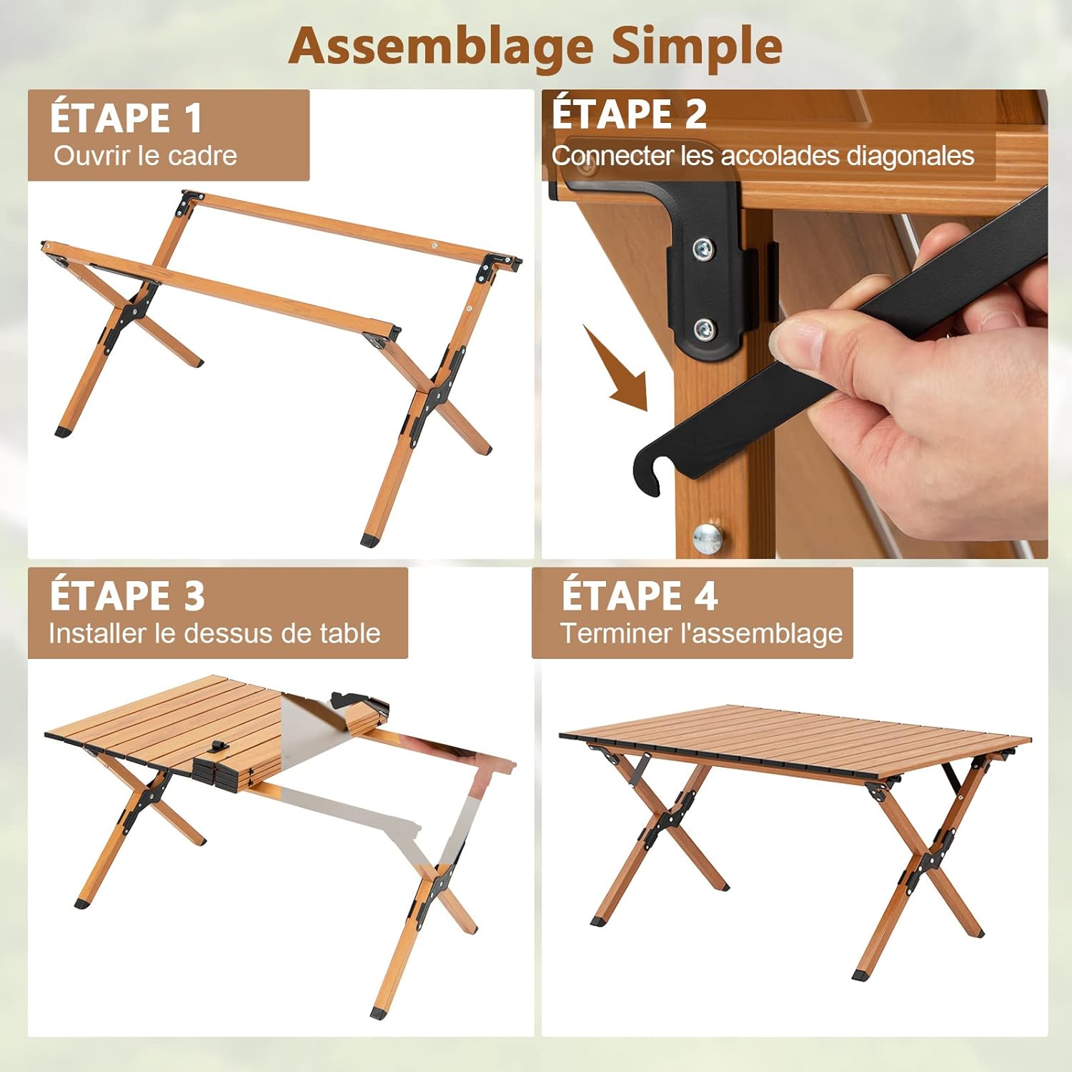 Table de camping pliante en aluminium GOPLUS