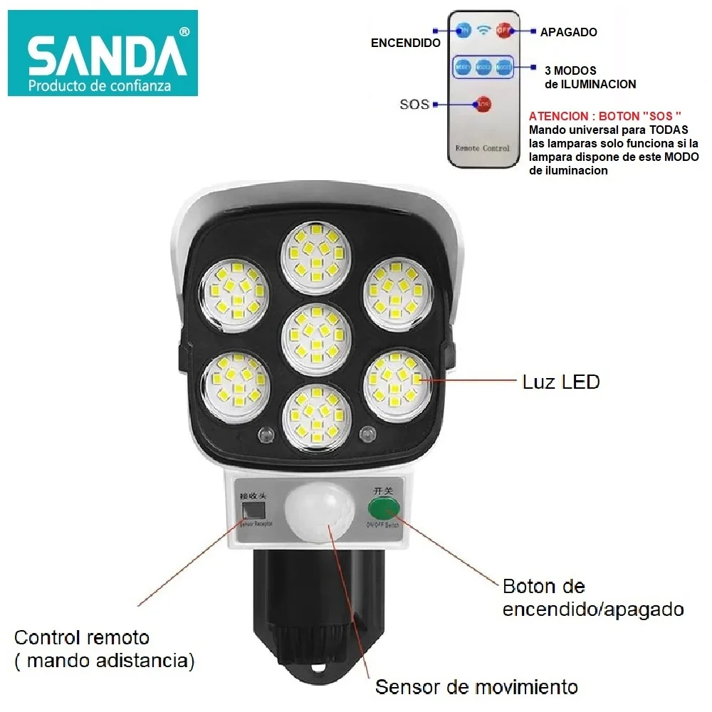 Lampe solaire à détecteur de mouvement