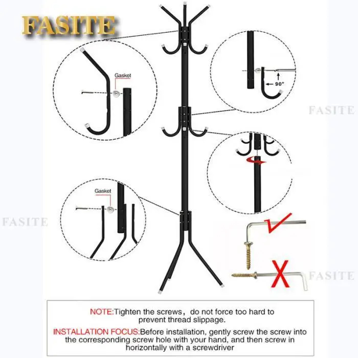 Metal Standing Coat Rack
