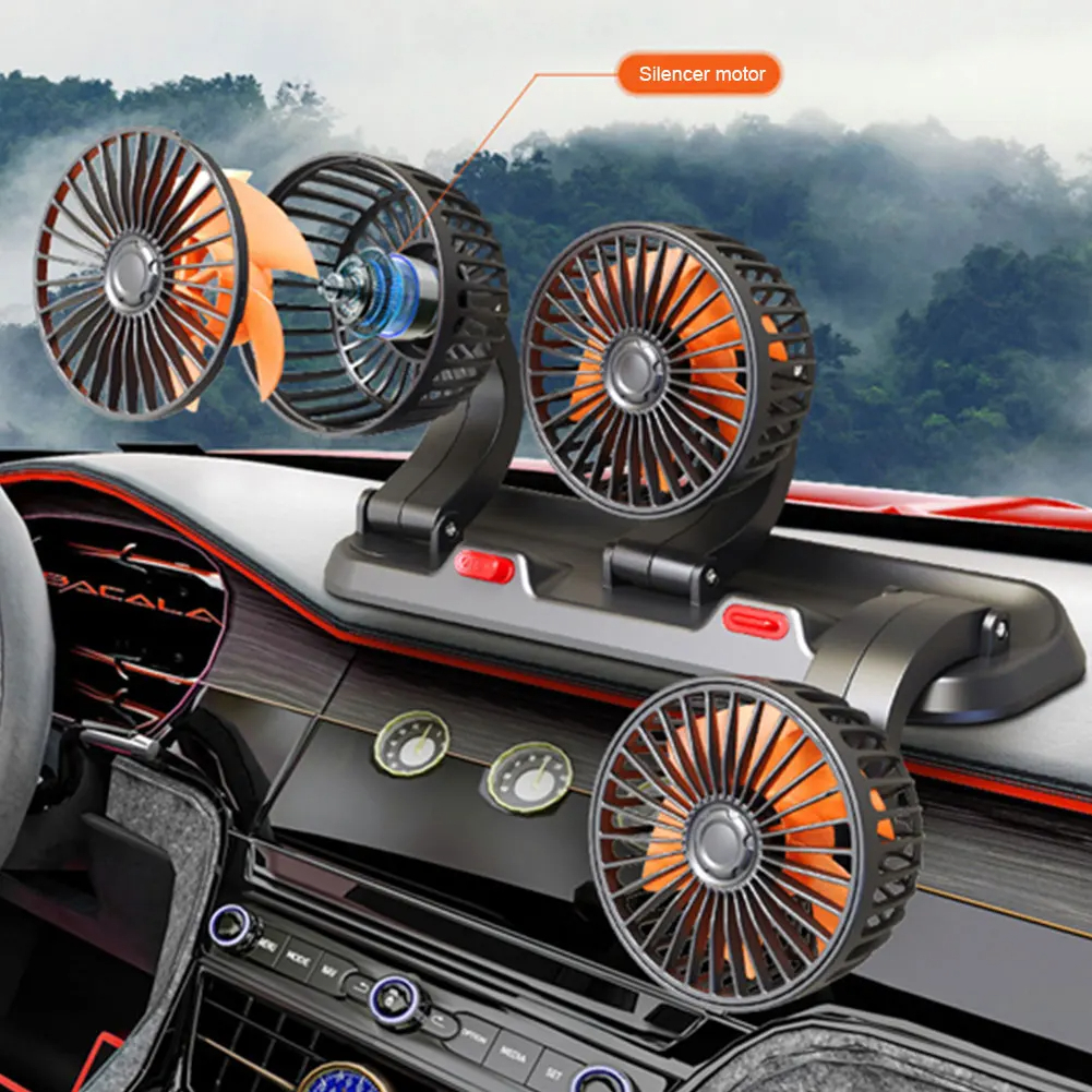 3-Head Car Cooling Fan