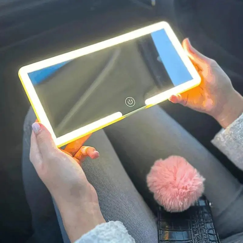 مرآة مكياج للسيارة بإضاءة LED