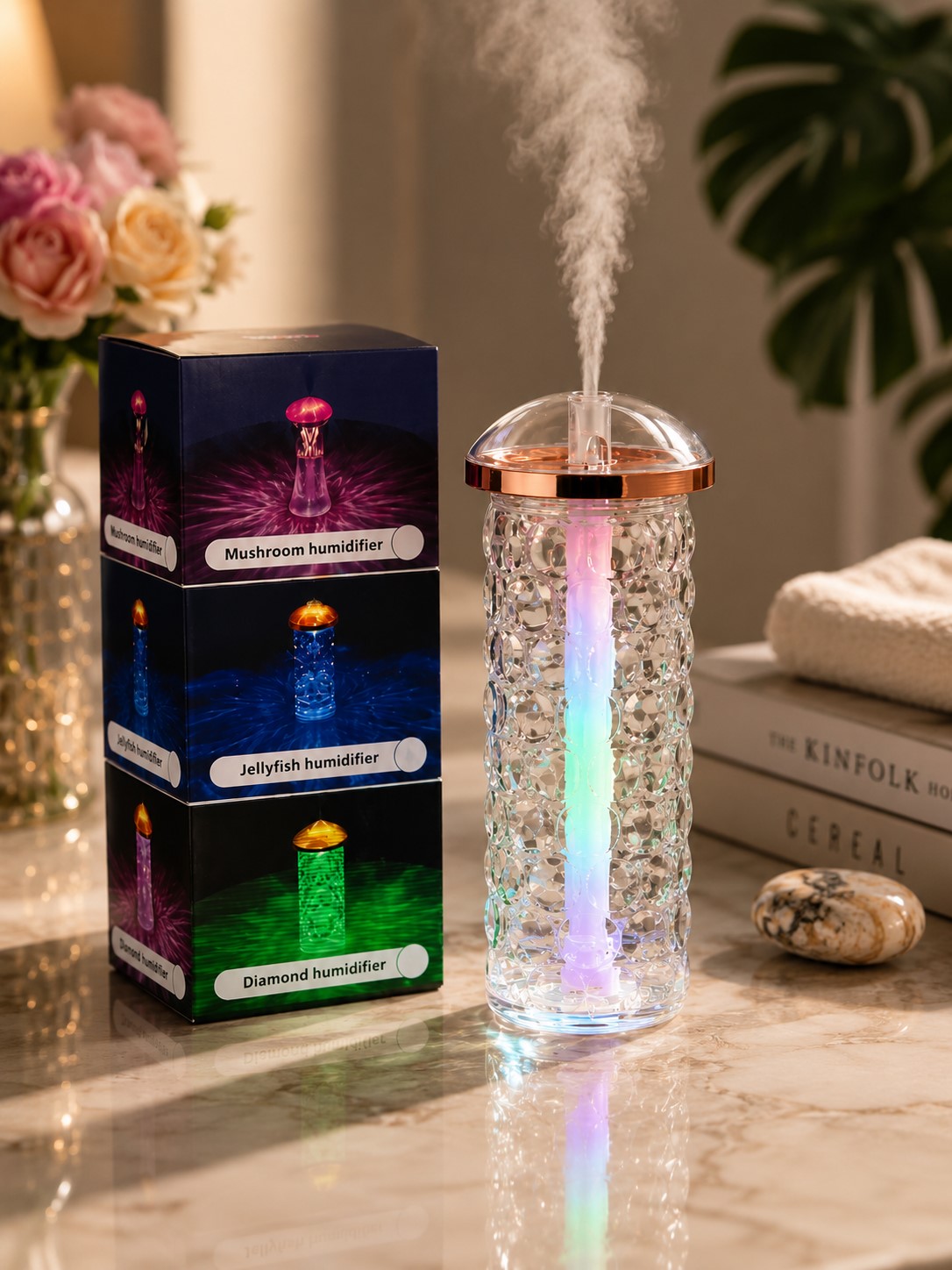 Mini humidificateur lampe cristal