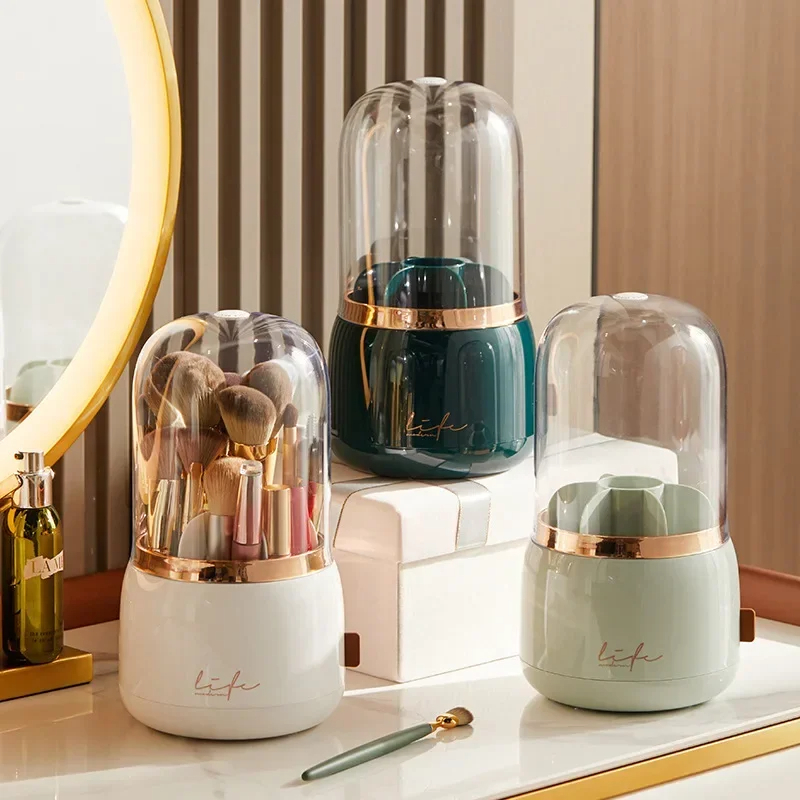 360° Rotating Brush Holder with Lid