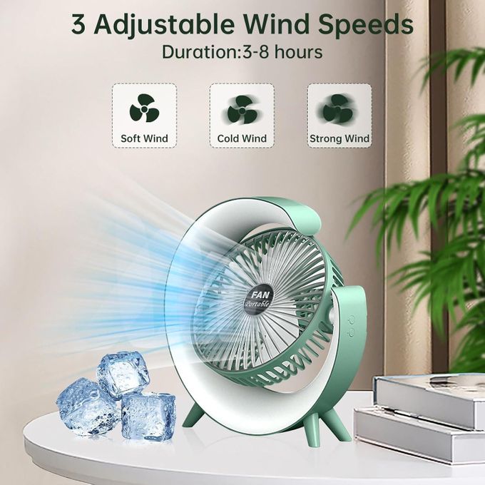 Ventilateur de bureau portable à LED