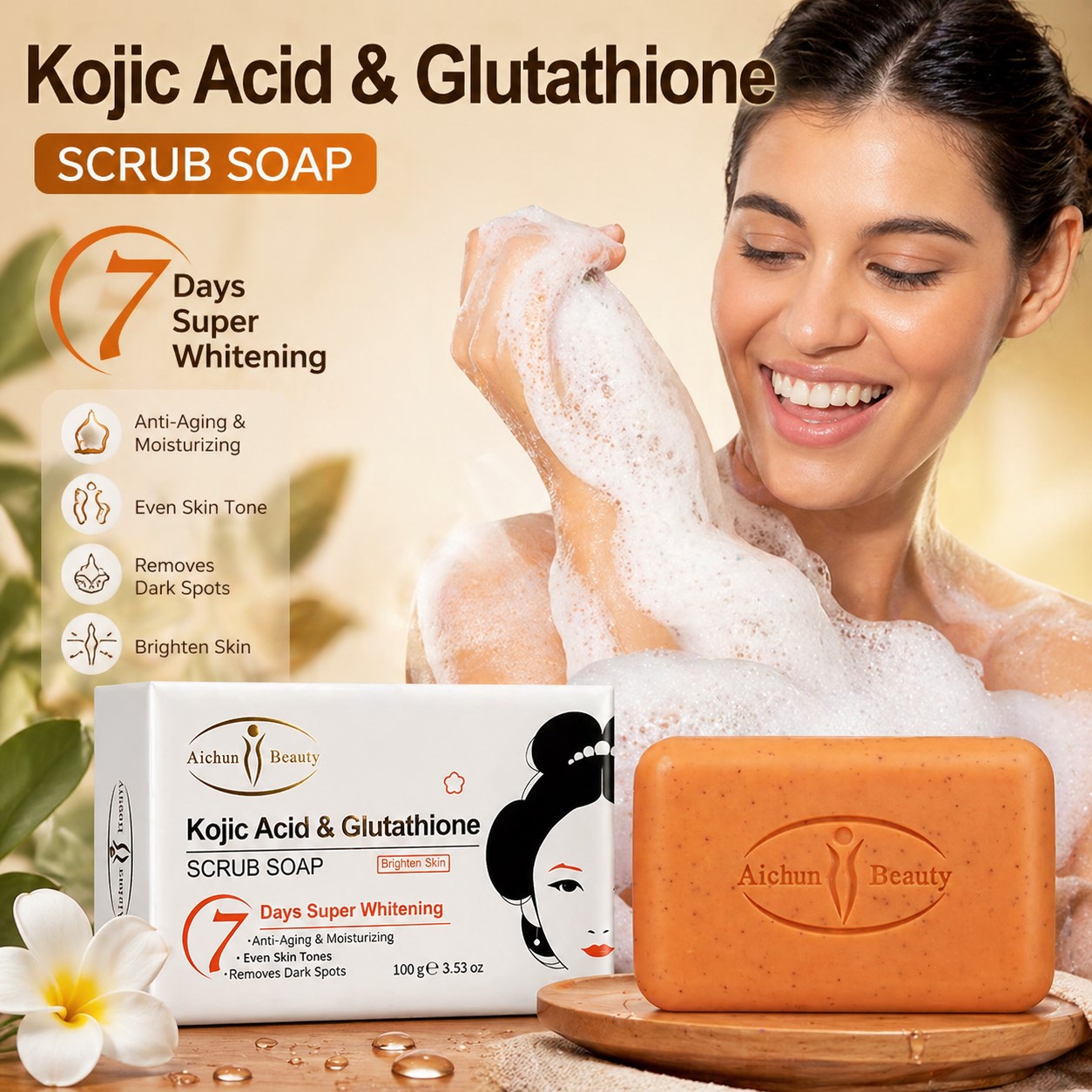 Aichun Beauty Kojic Acid Exfoliating Soap