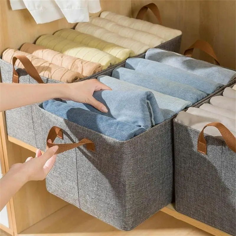 Lot de 2 boîtes de rangement en tissu
