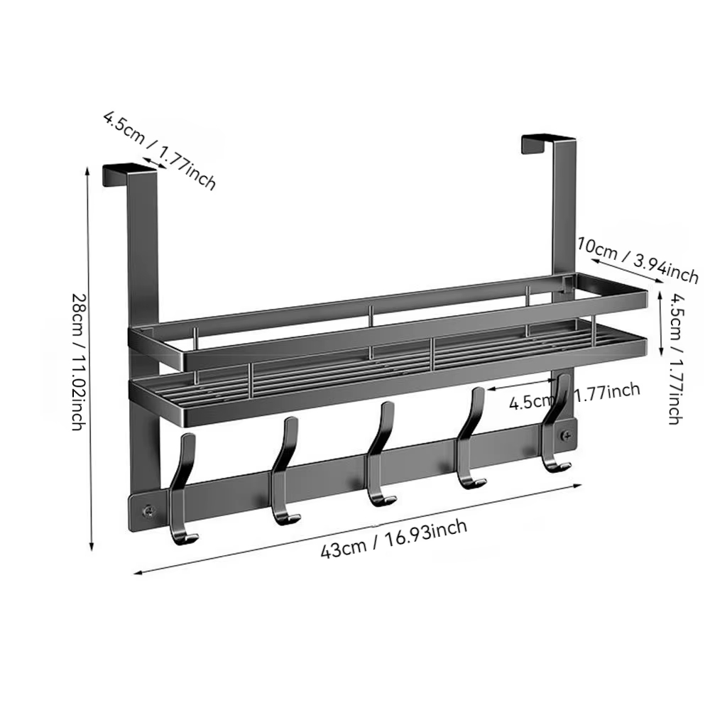 Over-Door Double Hook Rack
