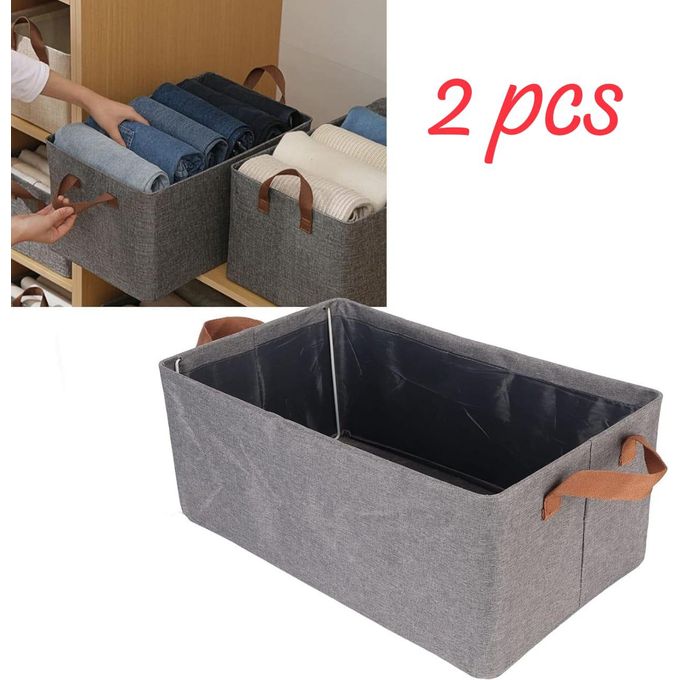 Lot de 2 boîtes de rangement en tissu
