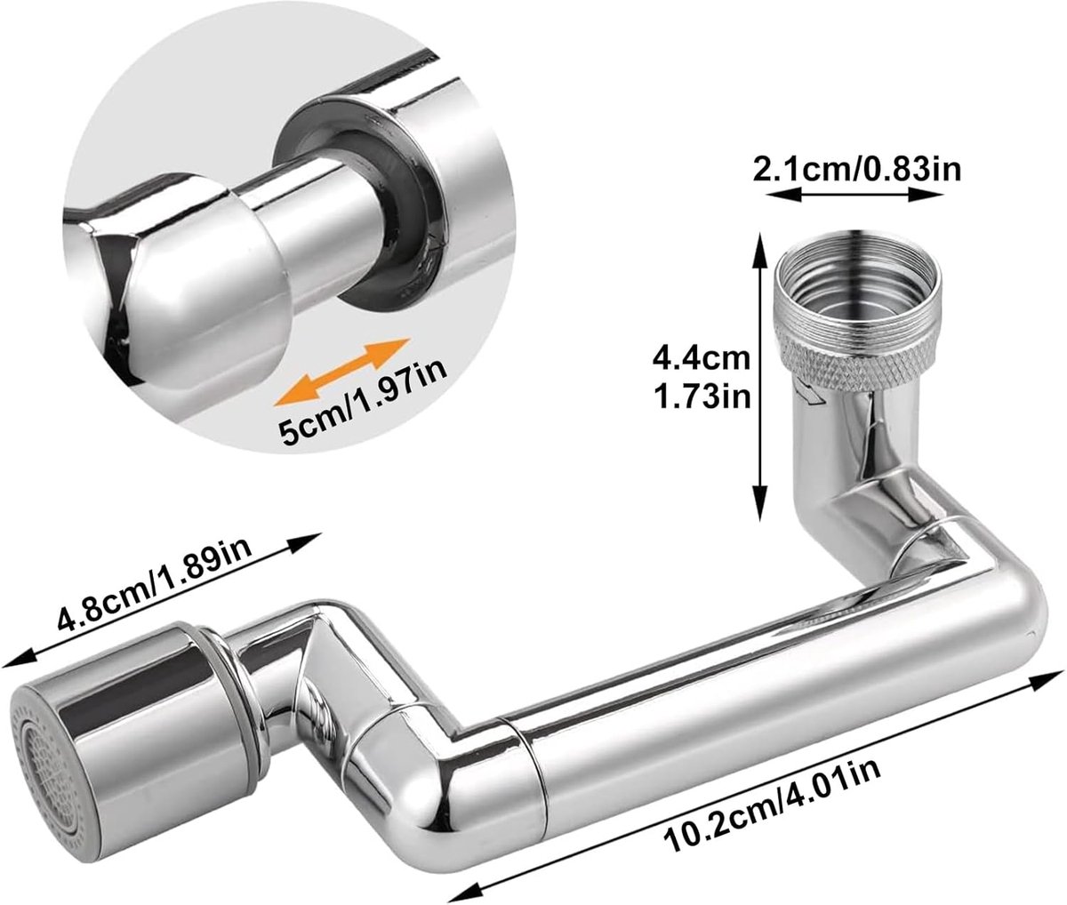 Rallonge de robinet orientable 1440°
