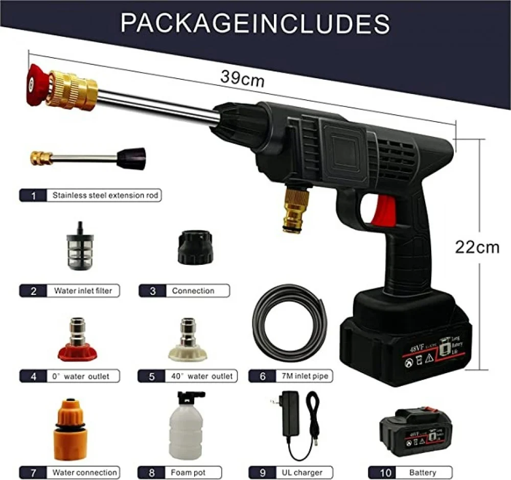 Pistolet haute pression sans fil 48 V