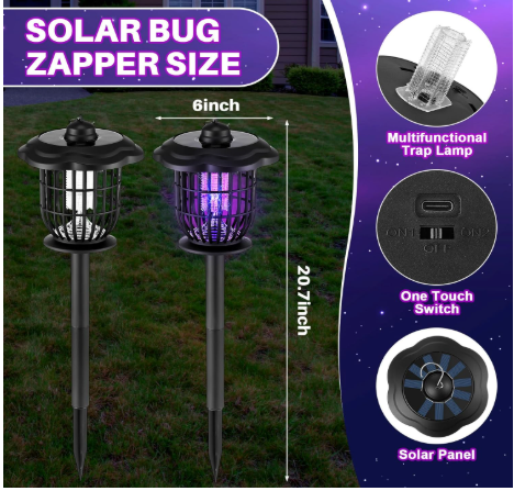 Solar Mosquito Zapper Garden Light
