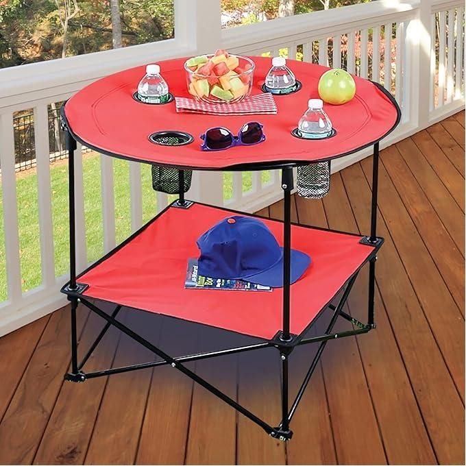 Table de camping pliante 2 niveaux