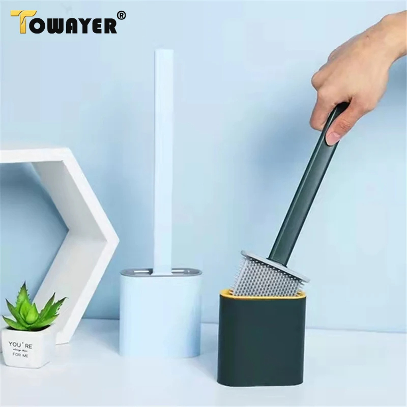 فرشاة مرحاض سيليكون مع حامل