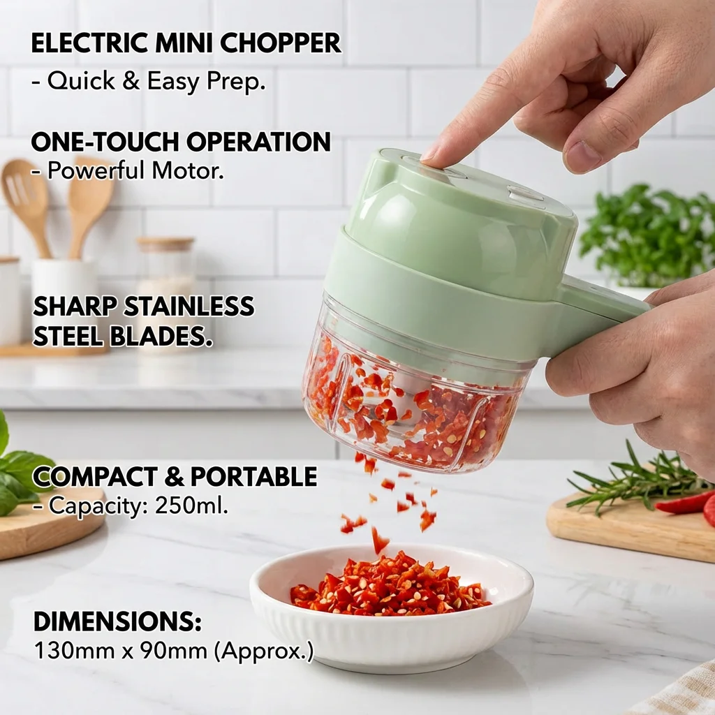 4-in-1 Portable Electric Veggie Chopper