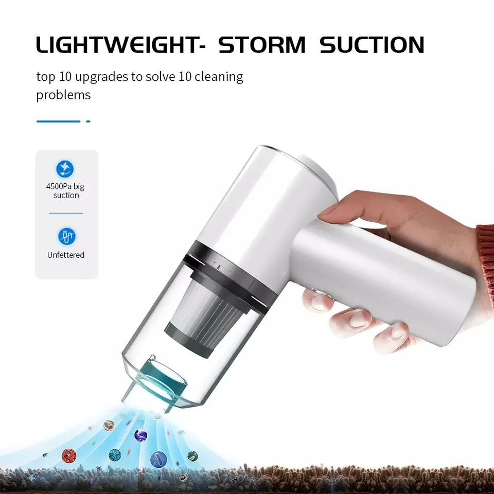 2-in-1 Cordless Car Vacuum with LED