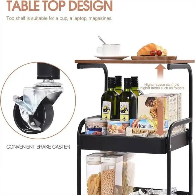 Table de chevet à roulettes effet noyer