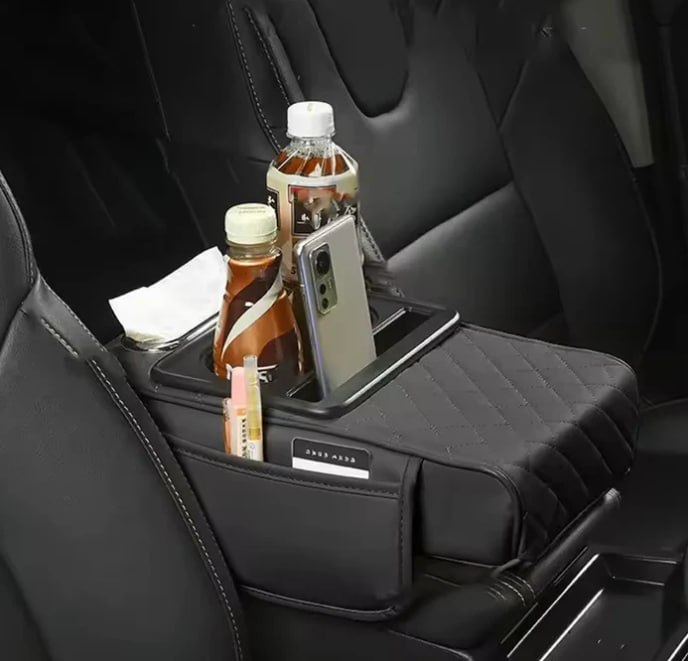 Car Armrest Cushion with Cup Holder