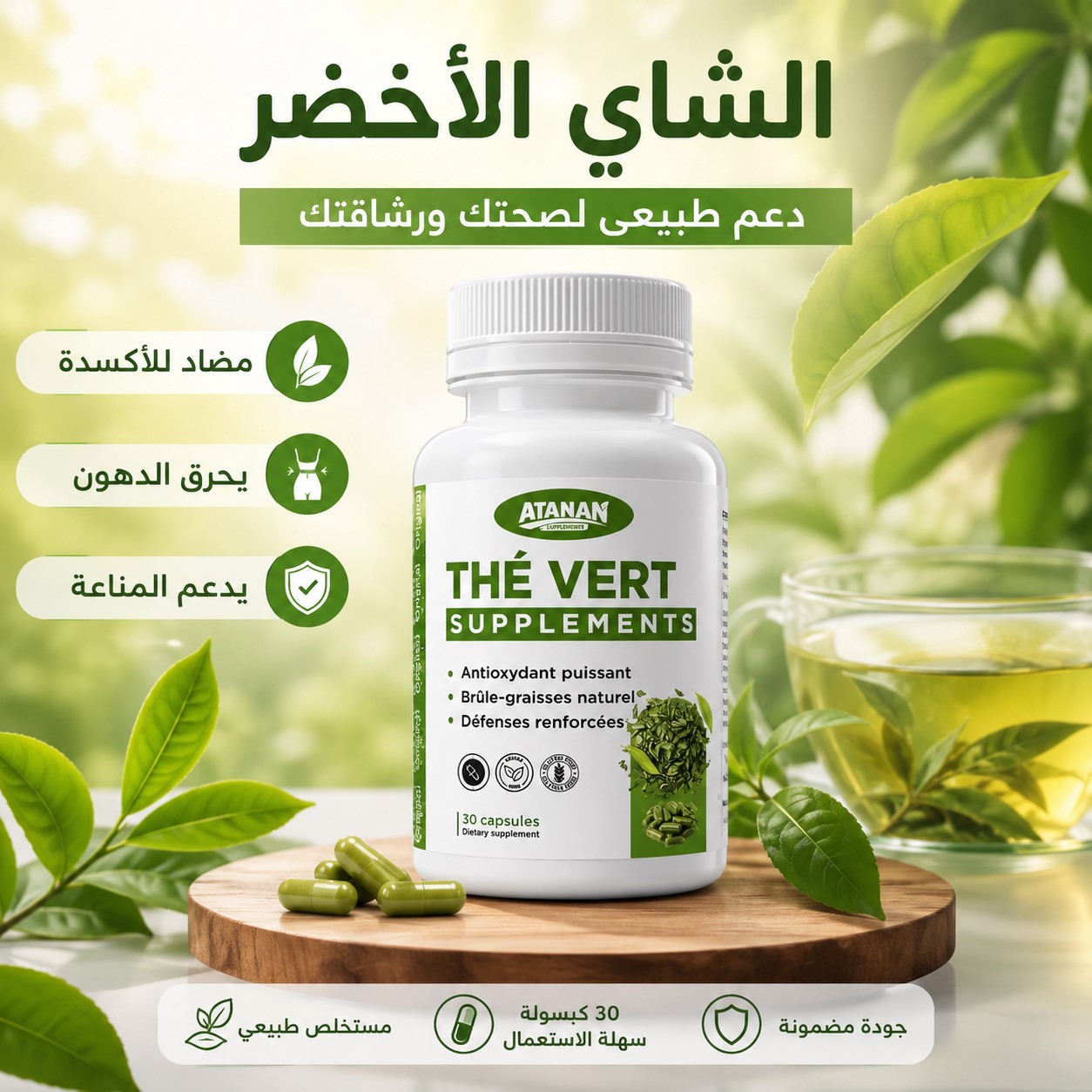 مكمل أتانان الشاي الأخضر 30 كبسولة