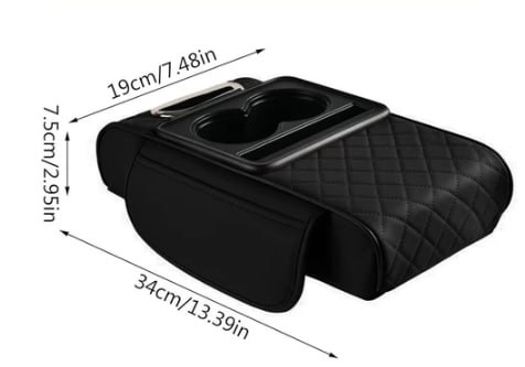 Car Armrest Cushion with Cup Holder