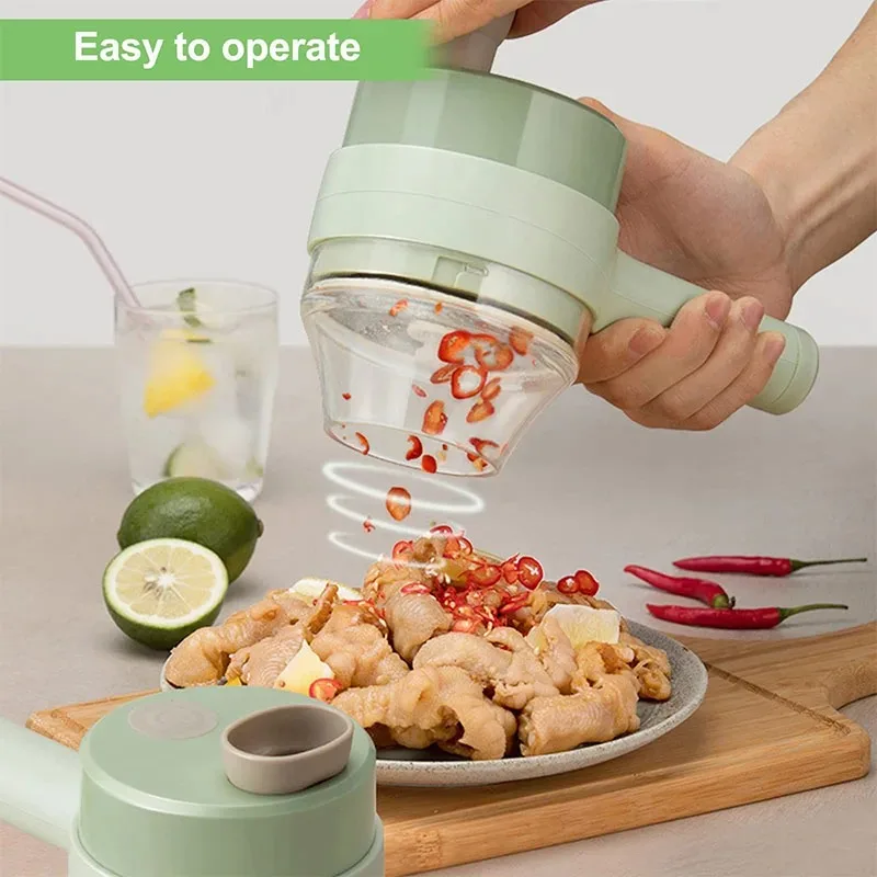 4-in-1 Portable Electric Veggie Chopper