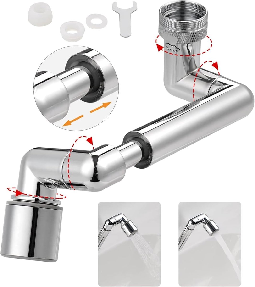 Rallonge de robinet orientable 1440°