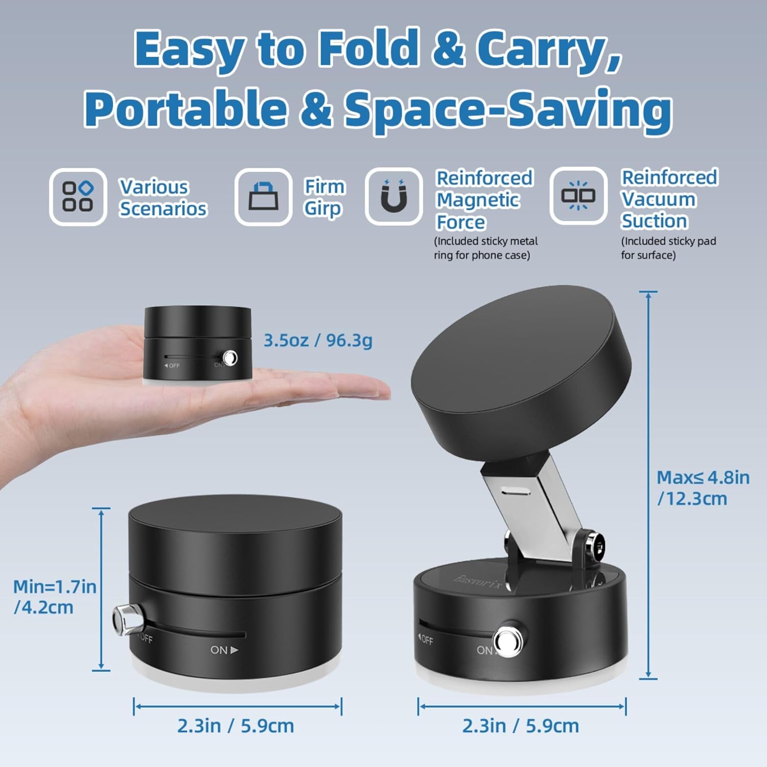 Foldable Magnetic Suction Phone Mount