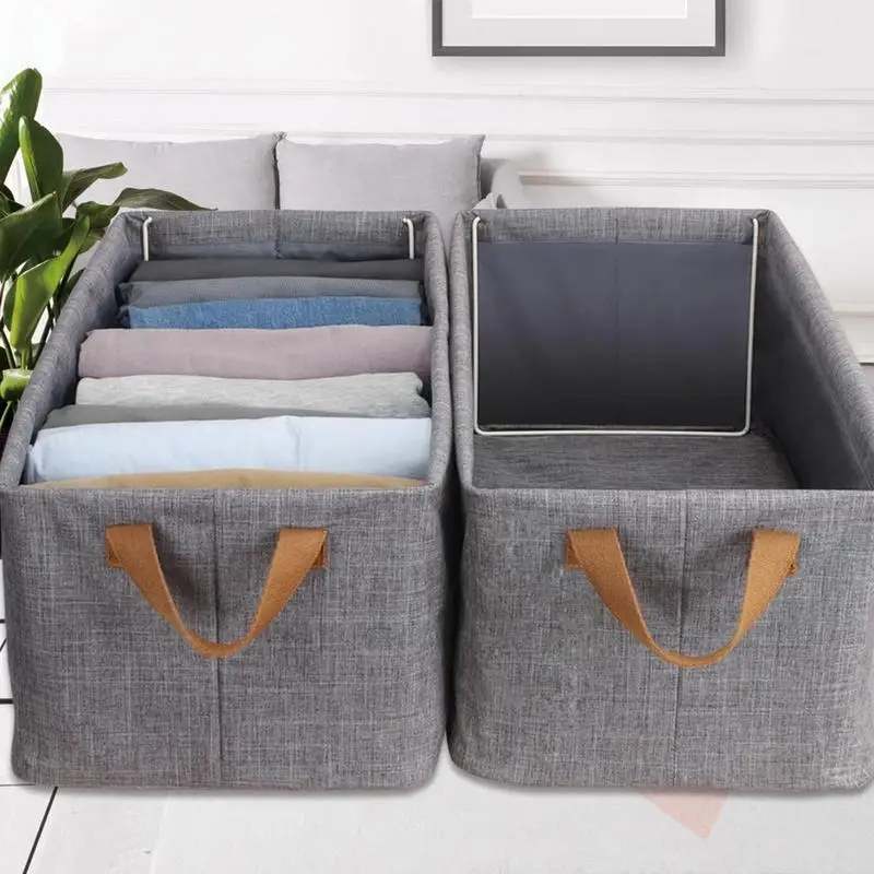 Lot de 2 boîtes de rangement en tissu