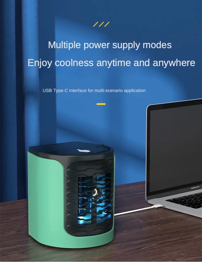 USB Desk Air Cooler with Light