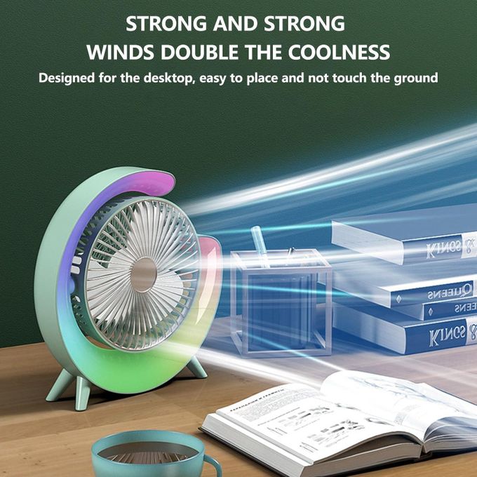 Ventilateur de bureau portable à LED