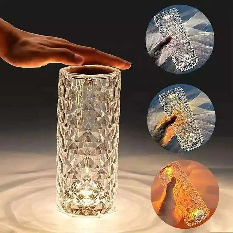 Lampe rose diamant 16 couleurs