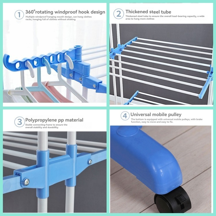 Étendoir inox pliable 3 niveaux