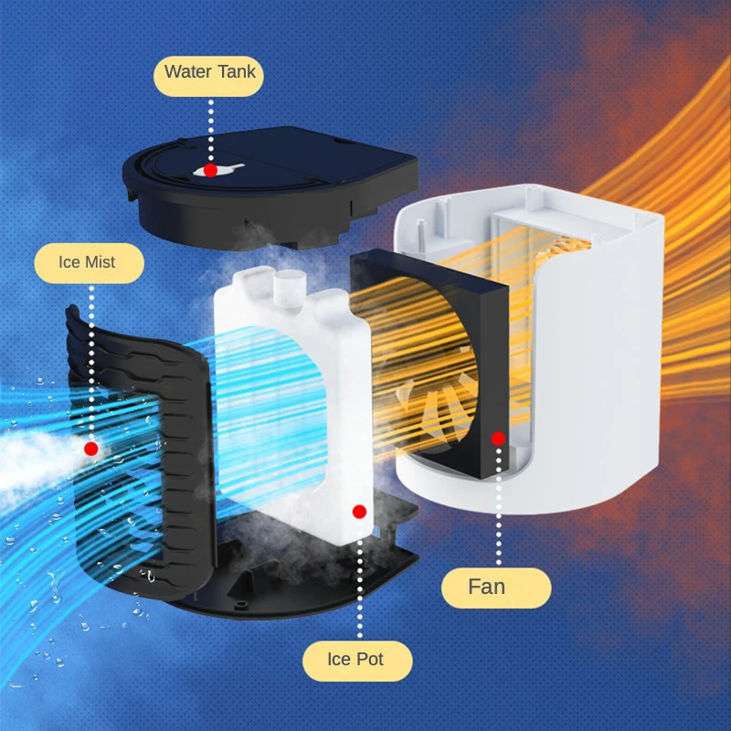 USB Desk Air Cooler with Light