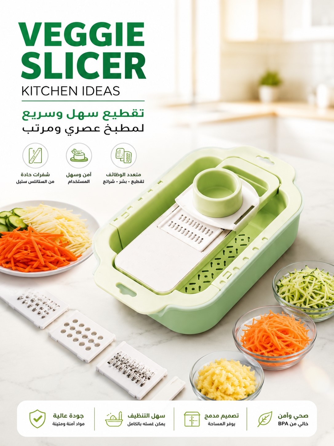 قطاعة خضار يدوية متعددة الوظائف