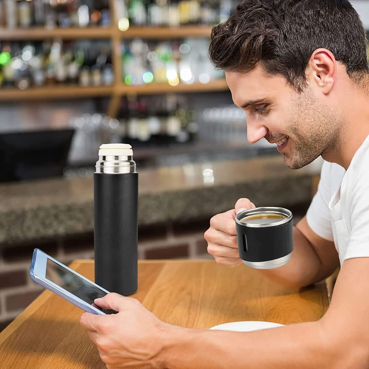 Bouteille isotherme inox 500 ml avec tasse