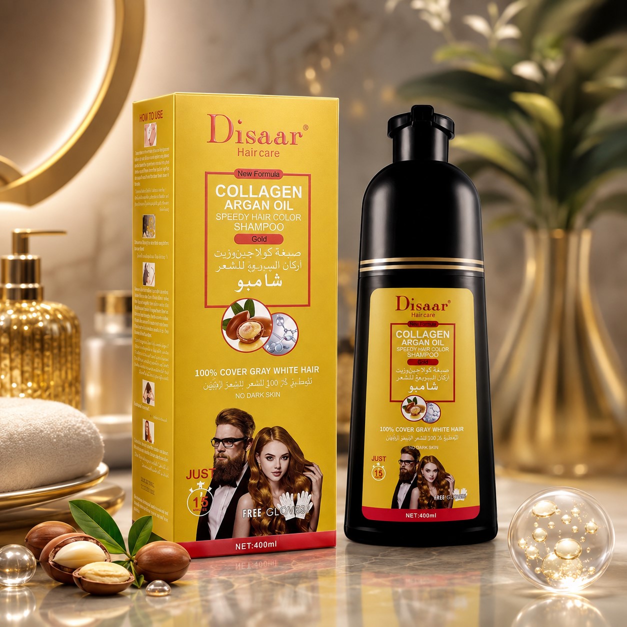 Shampooing colorant Disaar collagène et argan