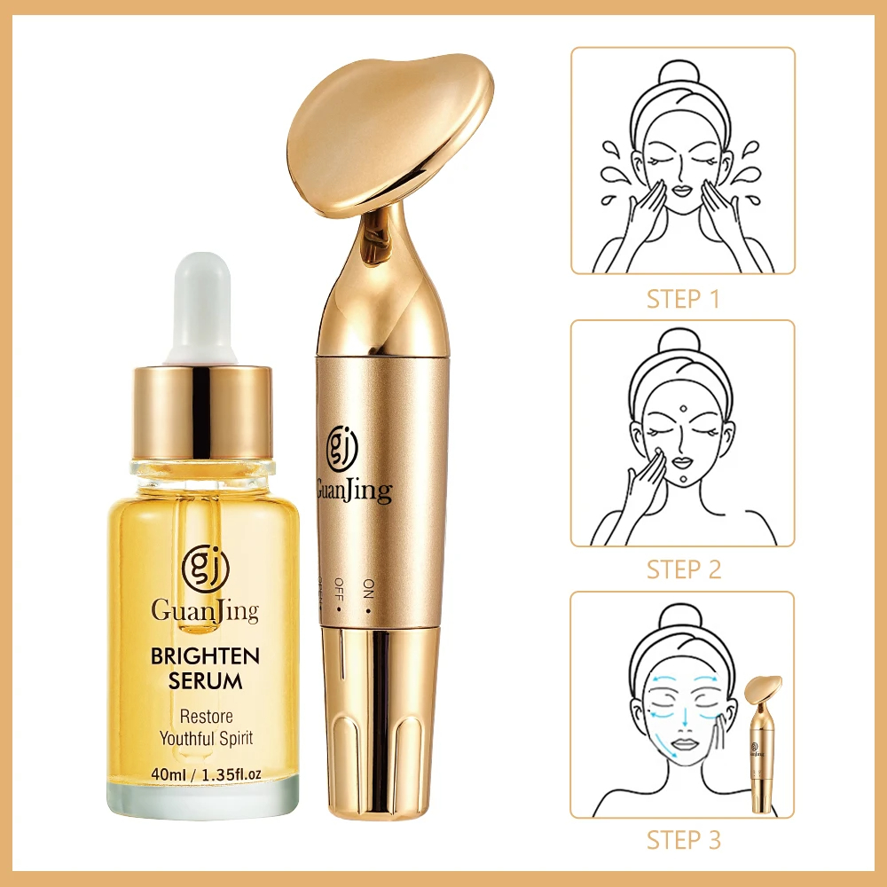 Electric Face Massager with Vitamin E Serum