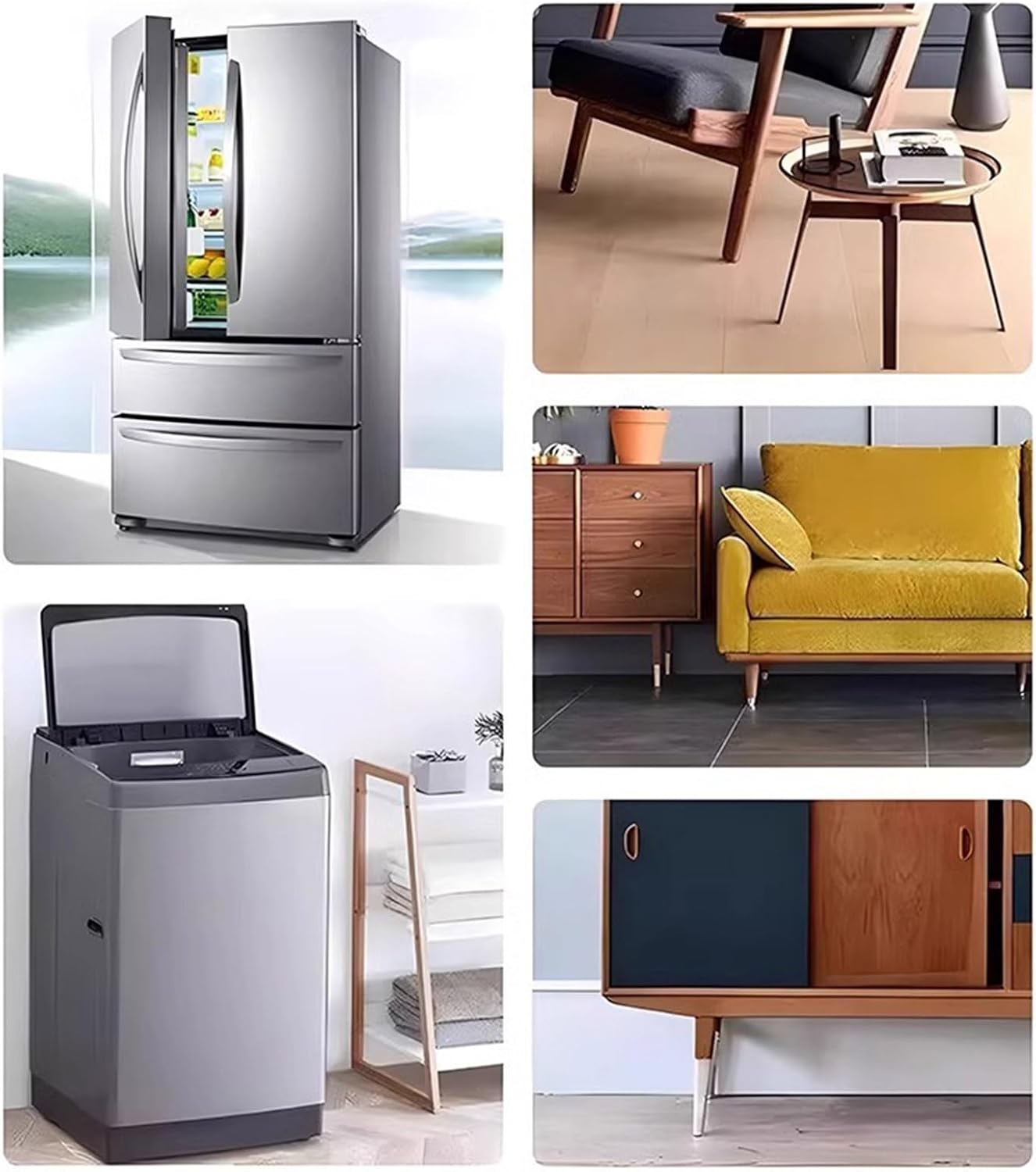 4 patins anti-vibrations pour lave-linge