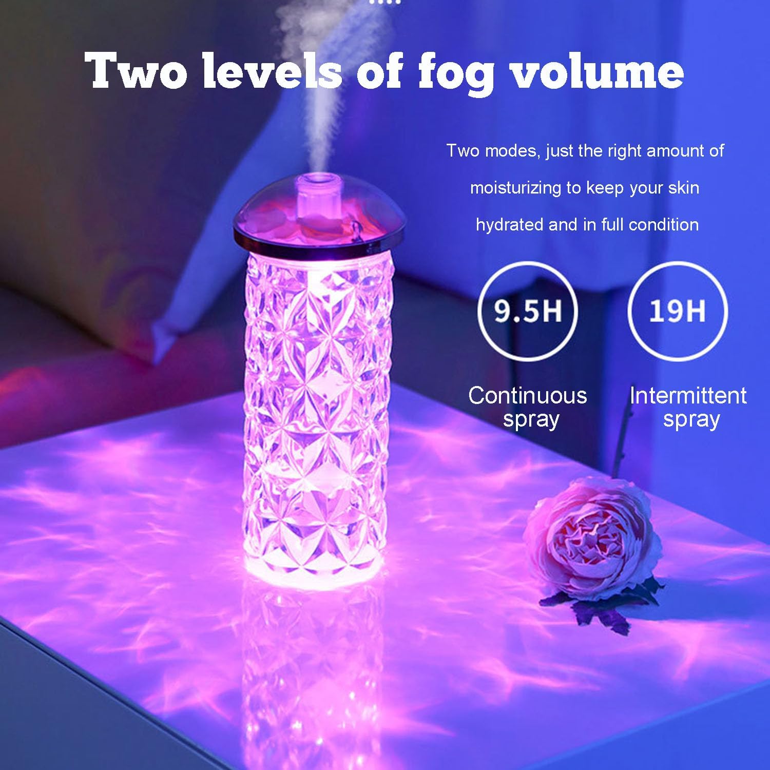 Mini humidificateur lampe cristal